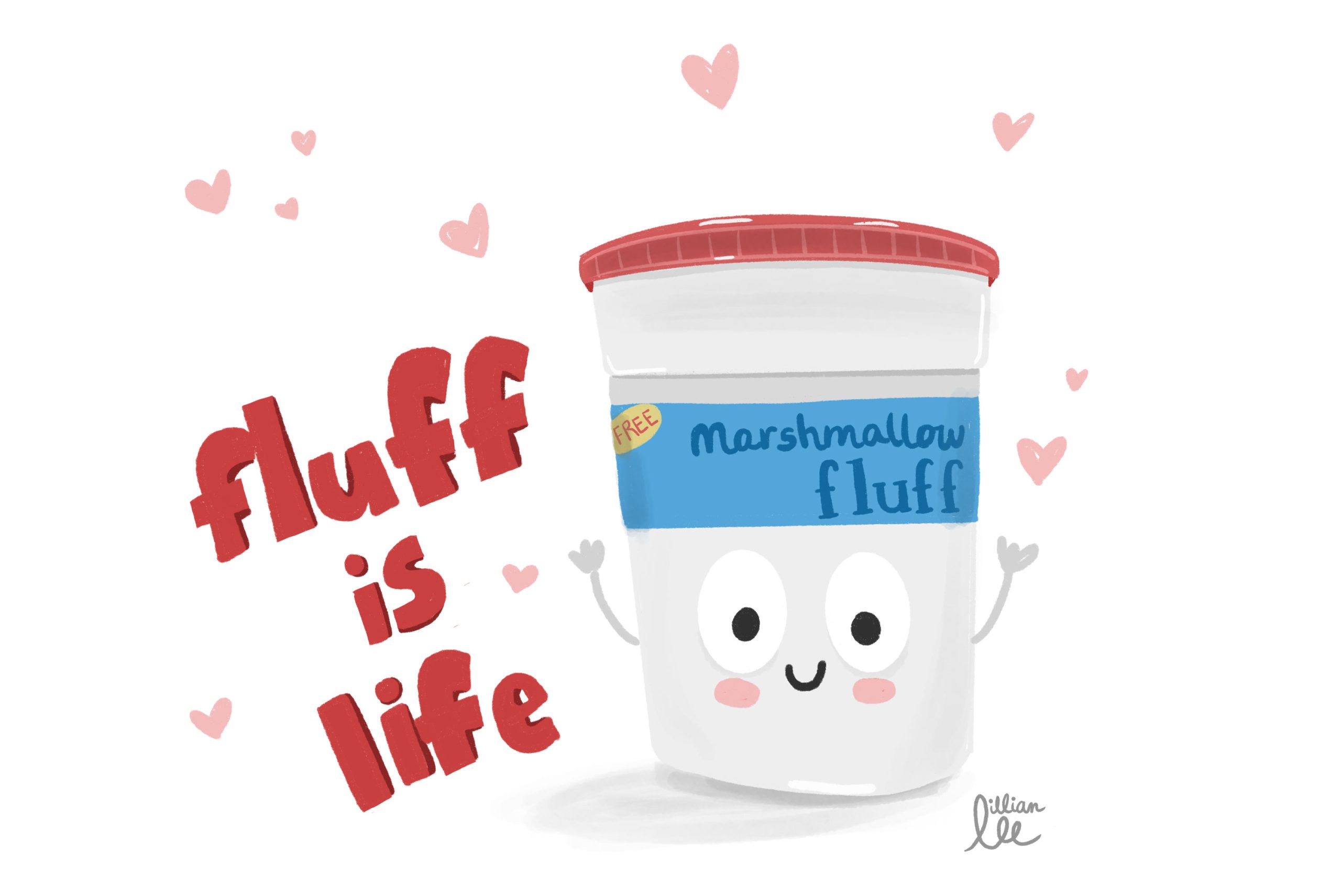 fluff is life kawaii art and illustration by Sweet Red Bean